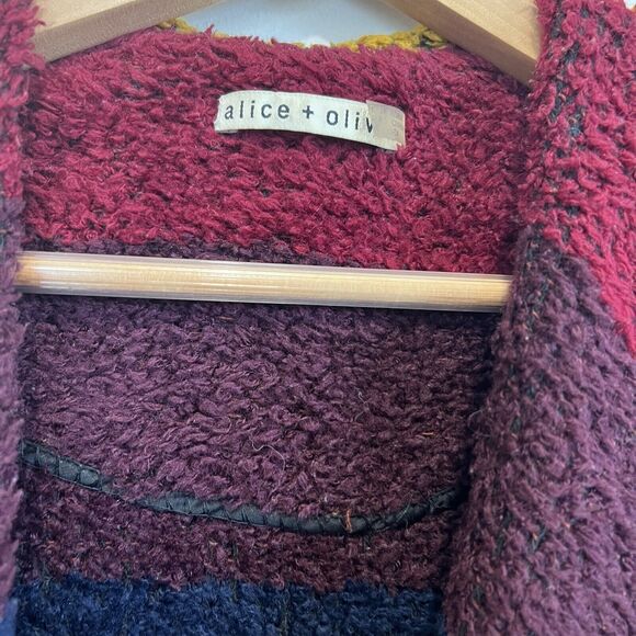 Alice + Olivia Muriel Striped Wool Oversized Vest Shawl Size XS - Picture 7 of 14